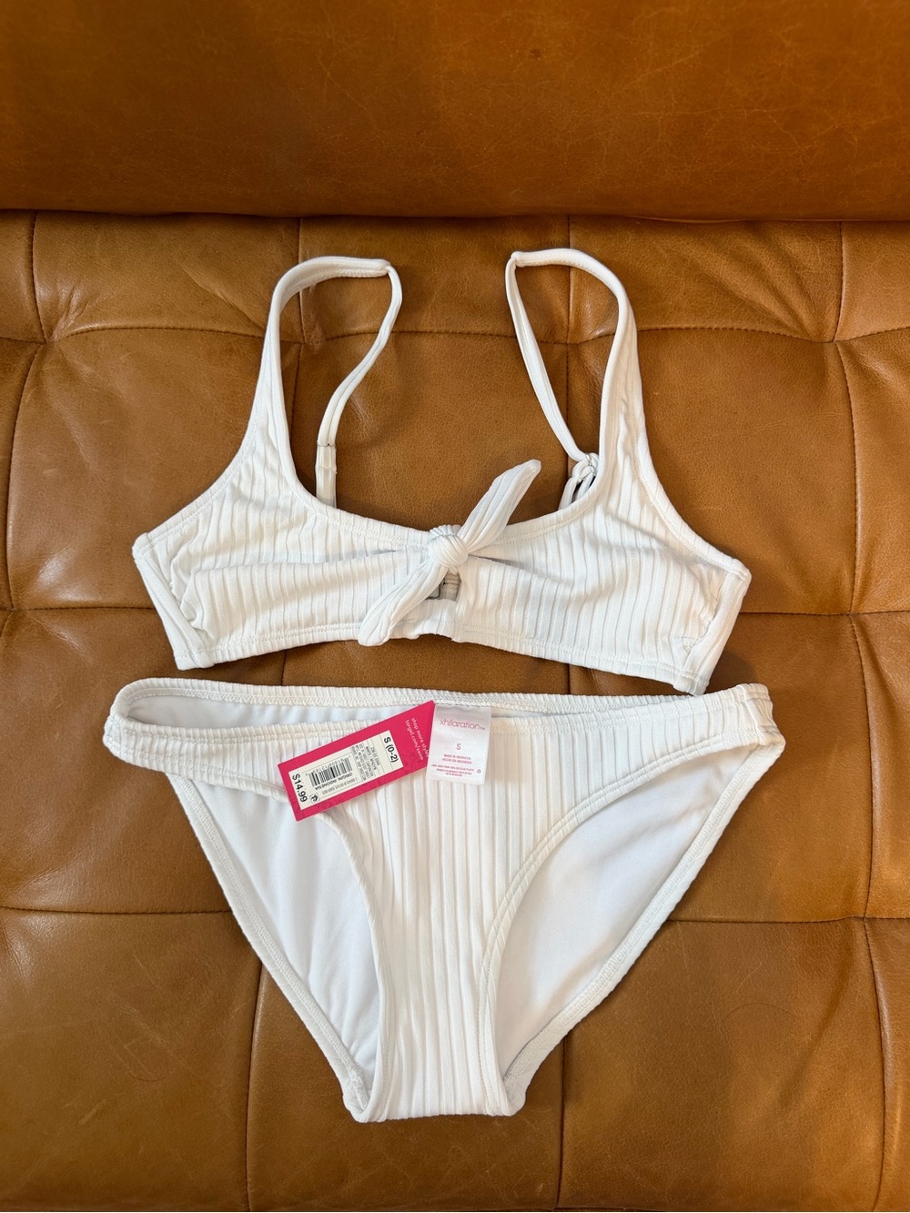 Xhiliration White Bikini Set Size Small